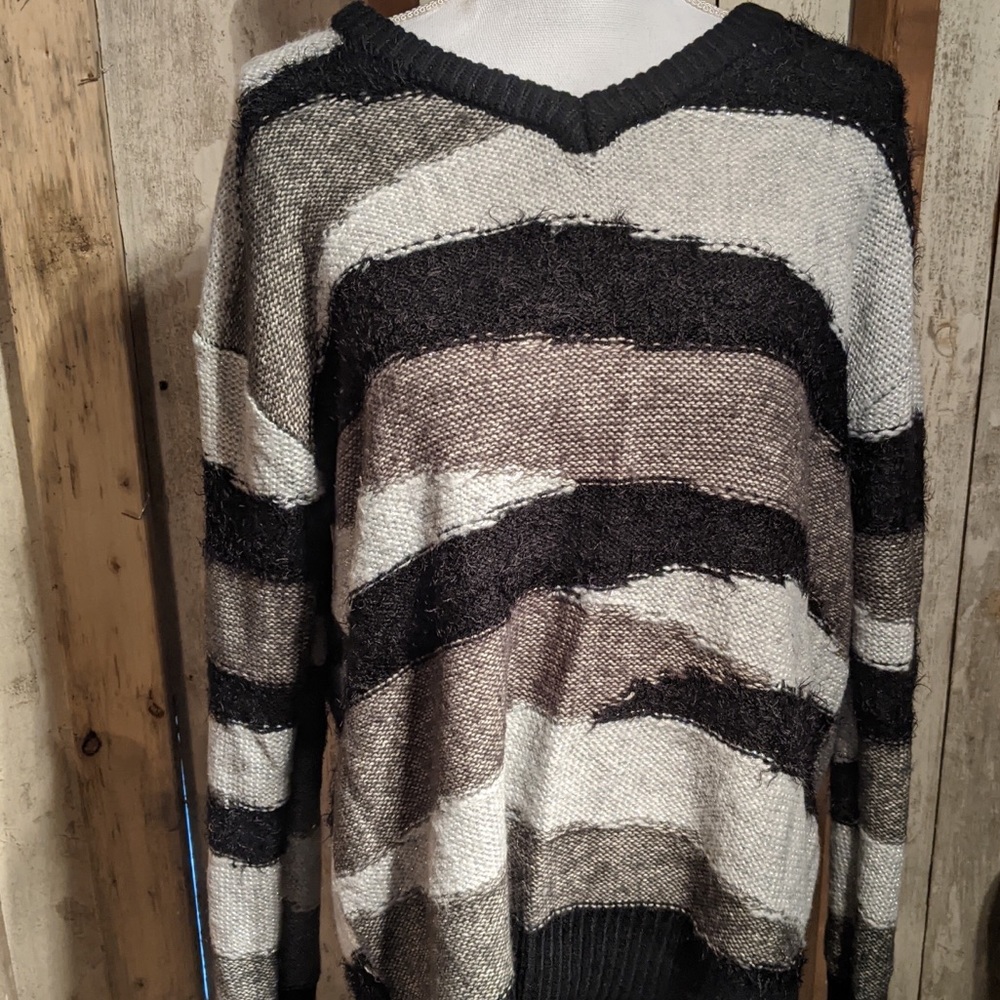 Lane Bryant Pullover Sweater Offset Striped